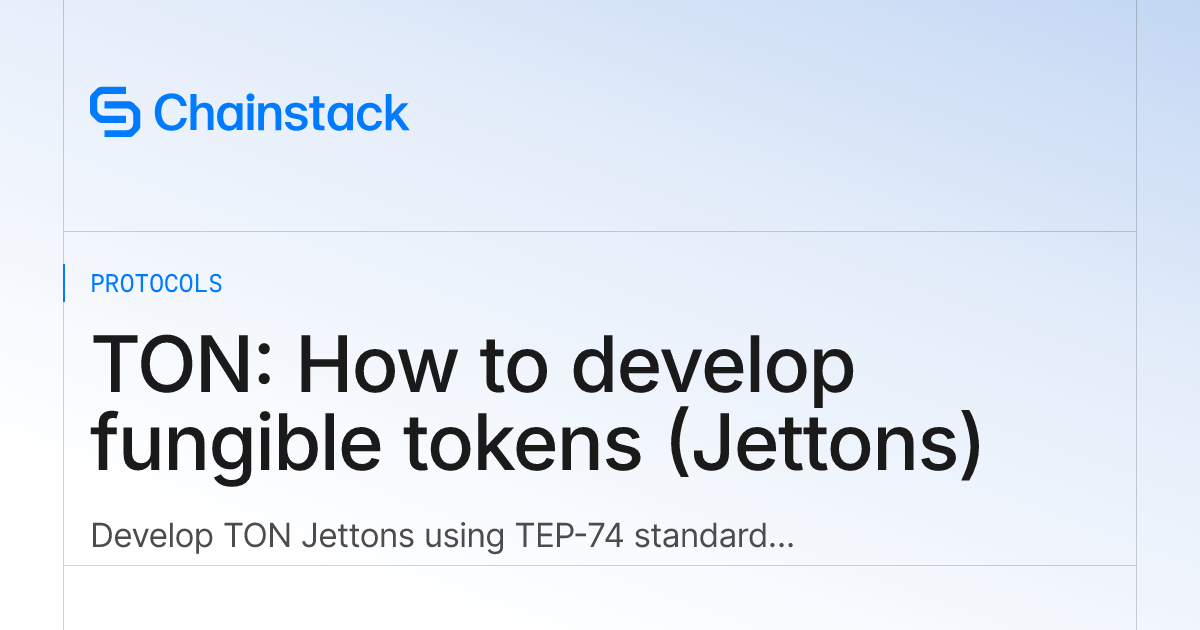 Develop fungible tokens on TON
