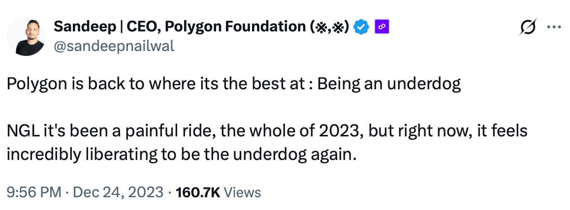 sandeep ceo polygon underdog