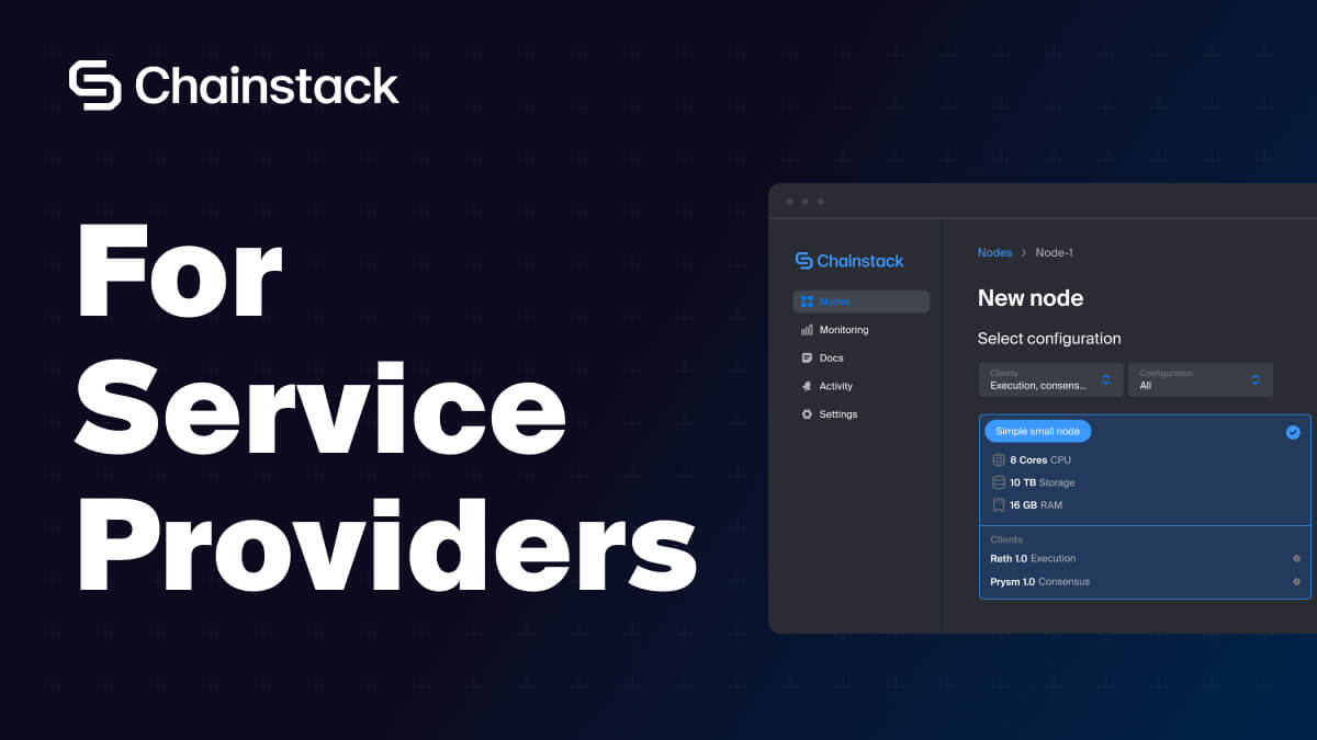 Web3 Hosting Control Panel for Service Providers | Chainstack