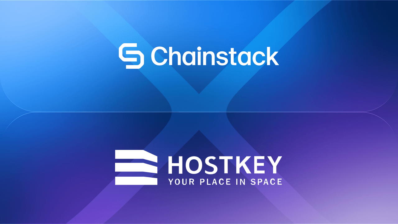 Chainstack X Hostkey logo