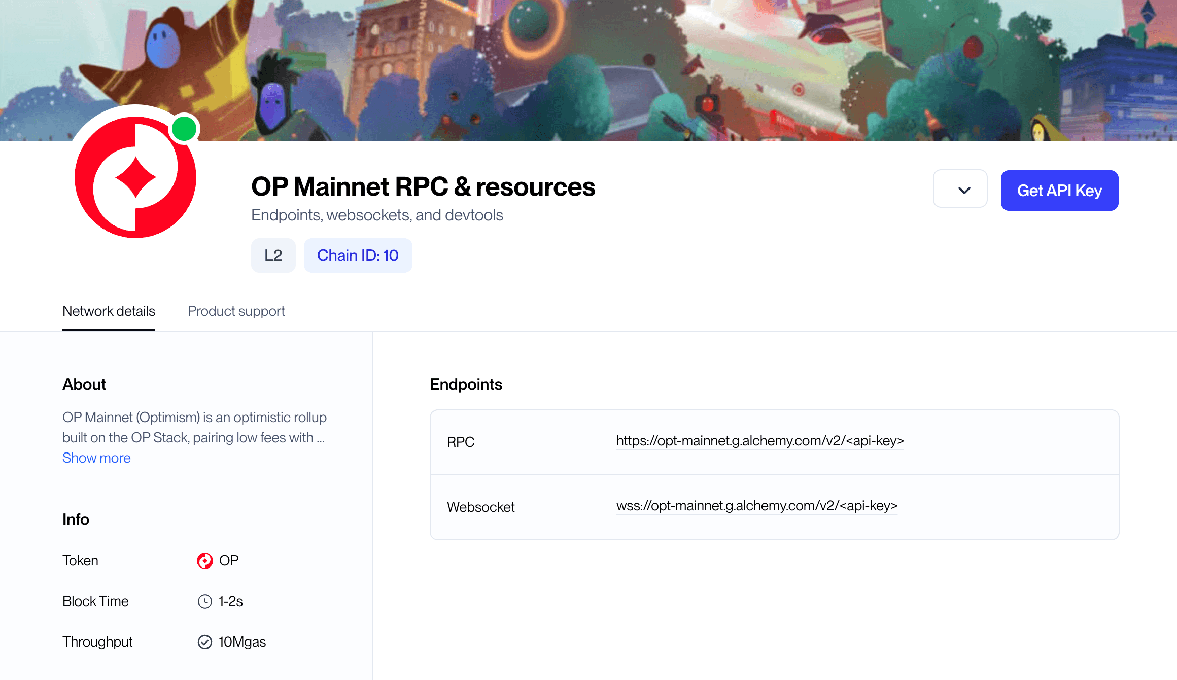 Alchemy Optimism RPC console with Enhanced APIs and free tier