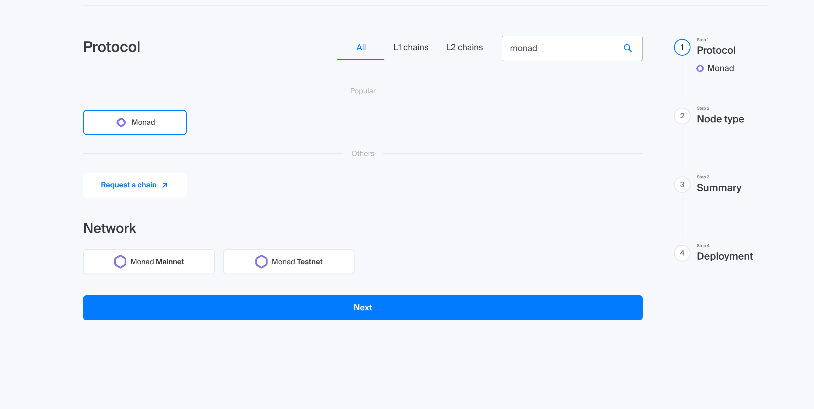 Chainstack Monad RPC dashboard