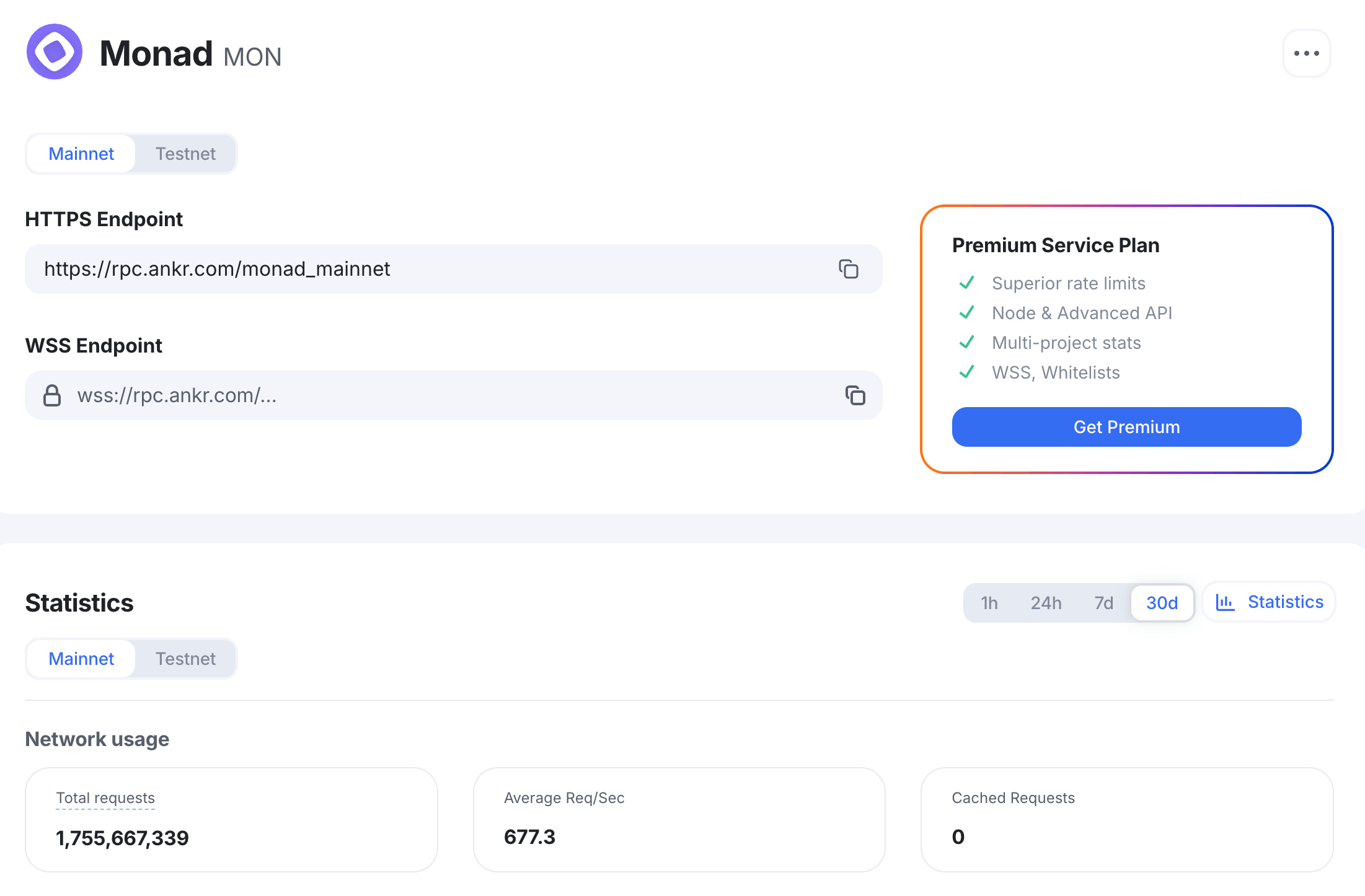 Ankr Monad public RPC endpoint 