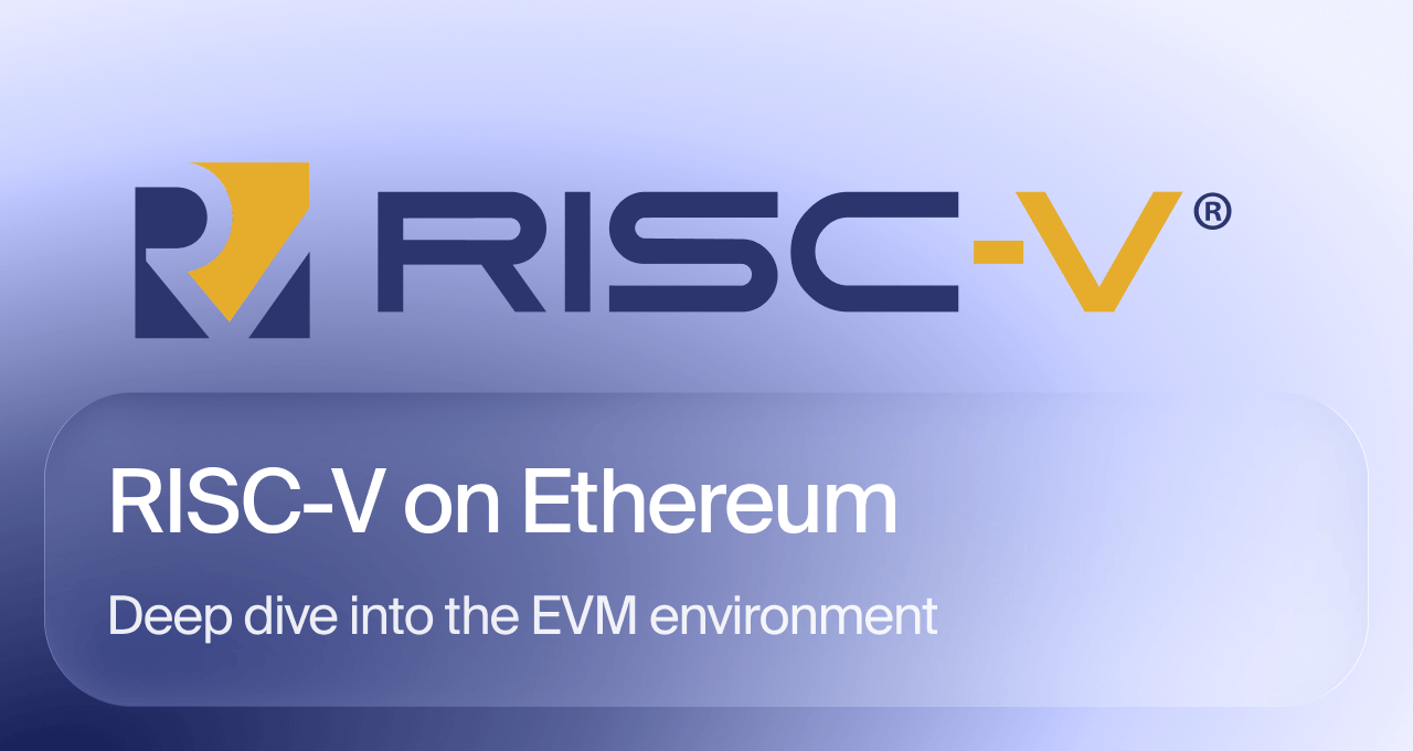 RISC-V on Ethereum banner with the RISC-V logo above a Deep dive into the EVM environment label