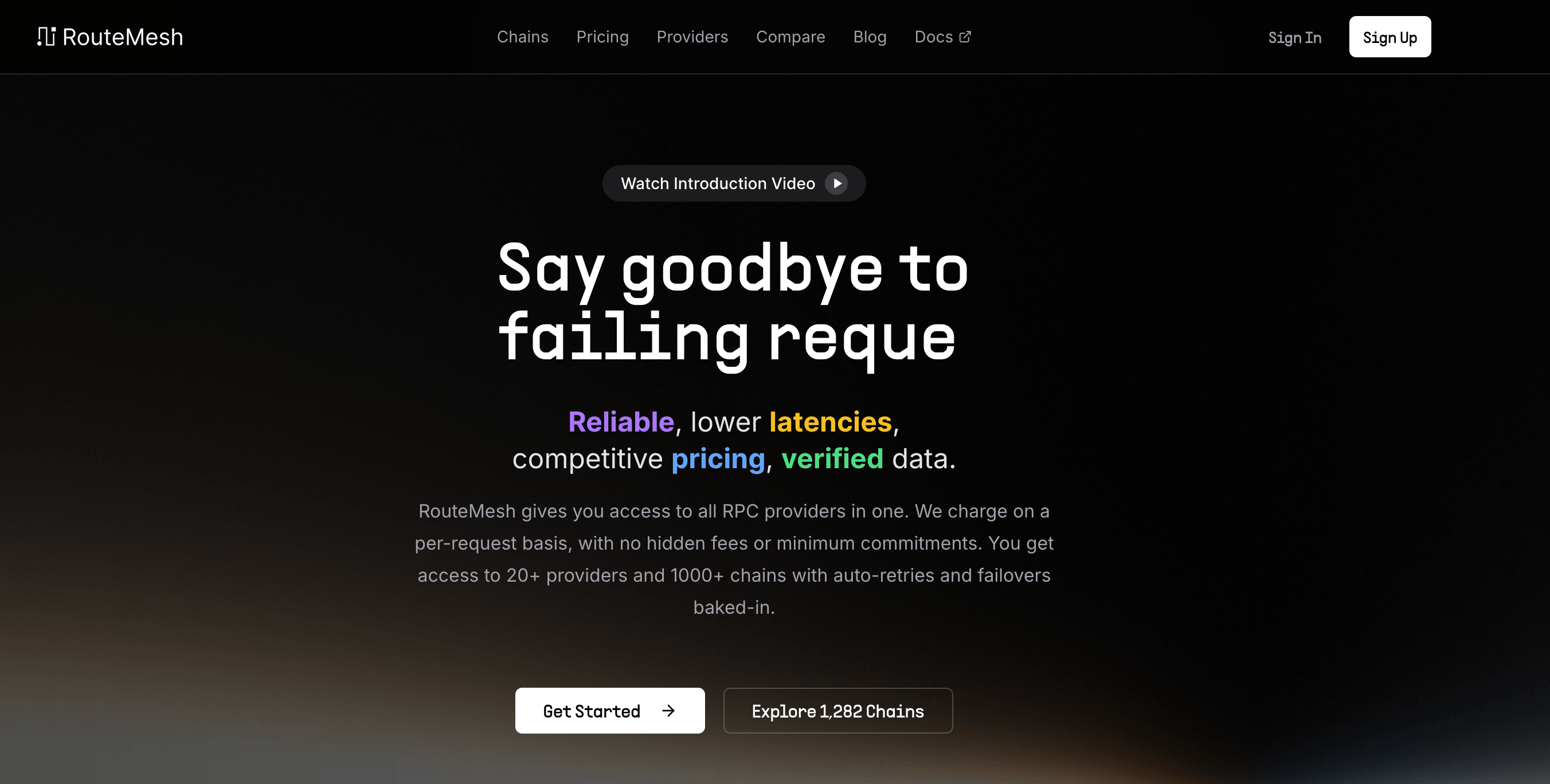 RouteMesh dashboard