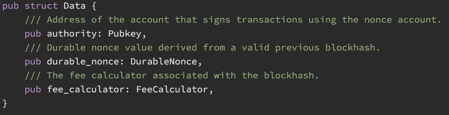 Definition of the nonce state enum with Uninitialized and Initialized variants