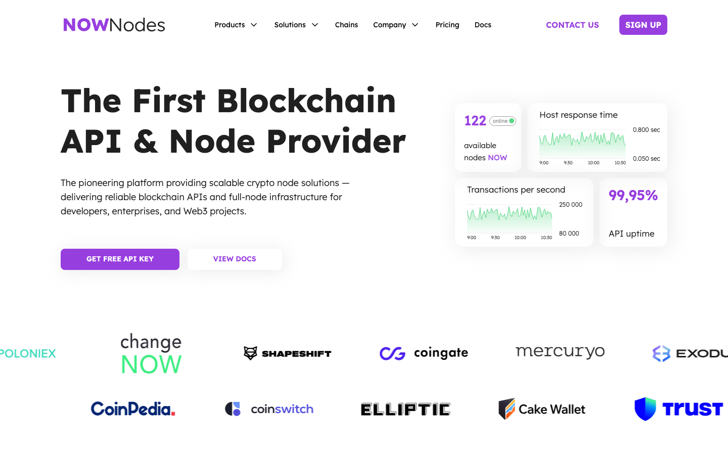 NOWNodes homepage hero